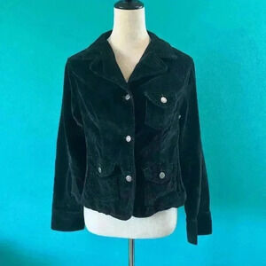 Tru Grit Navy Corduroy Button Jacket Outdoor Casual Womens Size S